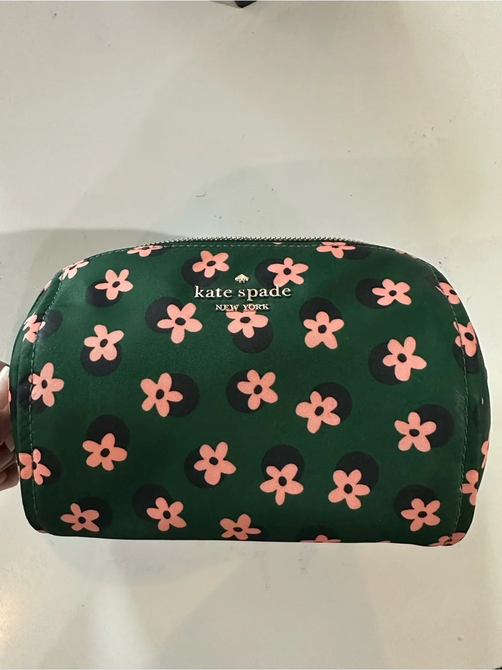 kate spade green floral Chelsea cosmetic bag